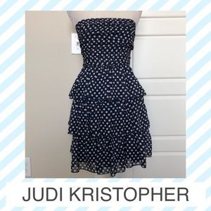 Judi Kristopher Tiered Polka Dot Midi Dress